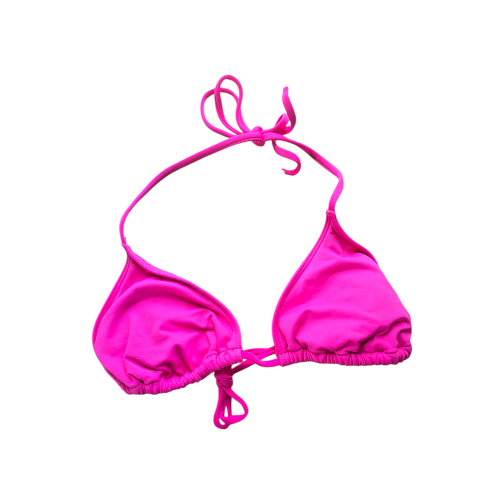 Rubylishious Women's bright  neon pink bikini topMedium Made in Mexico 82% nylon